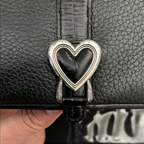 Brighton Black Crossbody Bag with Heart Clasp - Picture 6 of 6
